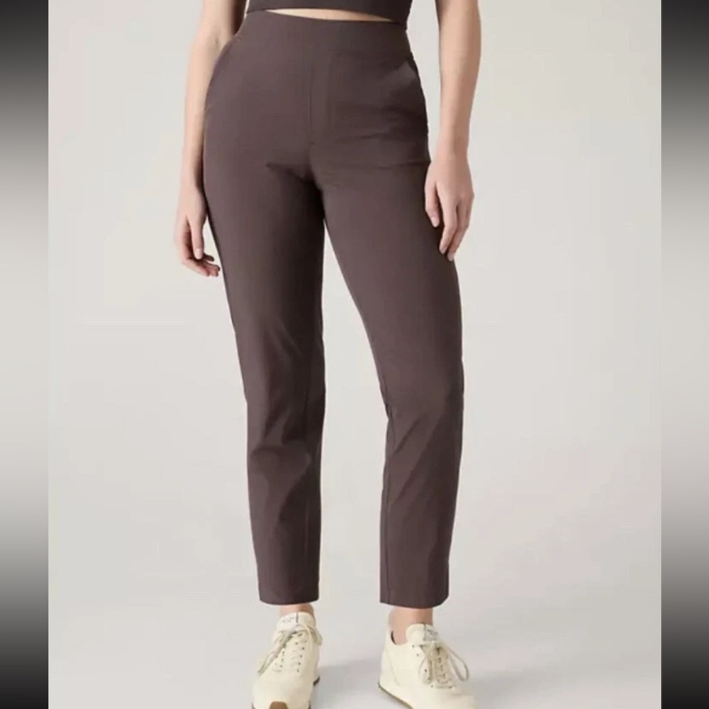 Athleta Brooklyn Ankle Pants Utility Brown taper pull on plus size 22